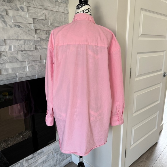 Aritzia Pink oversize Button Down Shirt - Picture 2 of 7
